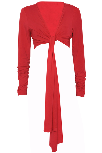 Angelia Cropped Maternity Cardigan SVK-347 Red