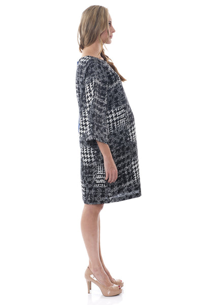 Alva Maternity Shift Dress SVW-772 grey print
