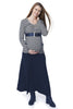 Alina Maxi A-line Maternity Skirt SVK-388 navy